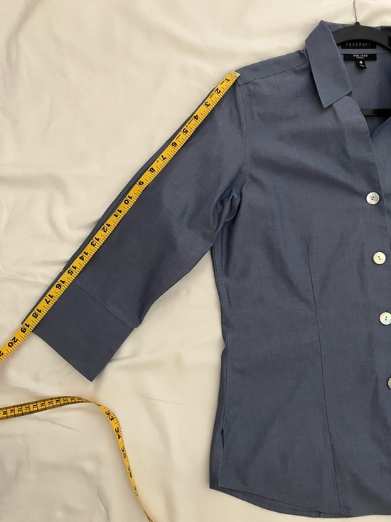 Foxcroft Slate Blue Button-Down Shirt